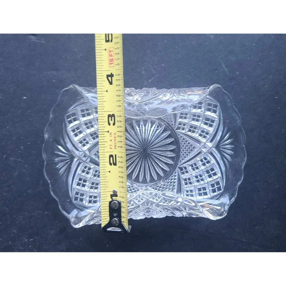 Antique EAPG Tarentum Virginia Pressed Crystal Card Receiver Calling Card Holder